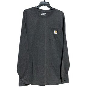Carhartt Long Sleeve T-shirt Work Shirt Gray Loose Fit Mens Sz Large Tall #N13-3